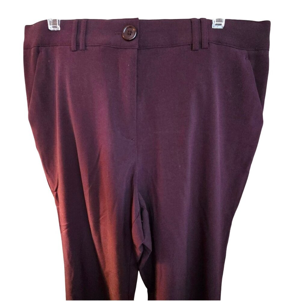 Laura Scott Womens Purple Dress Pants Size 16 Cropped Stretch Blend JJ4244